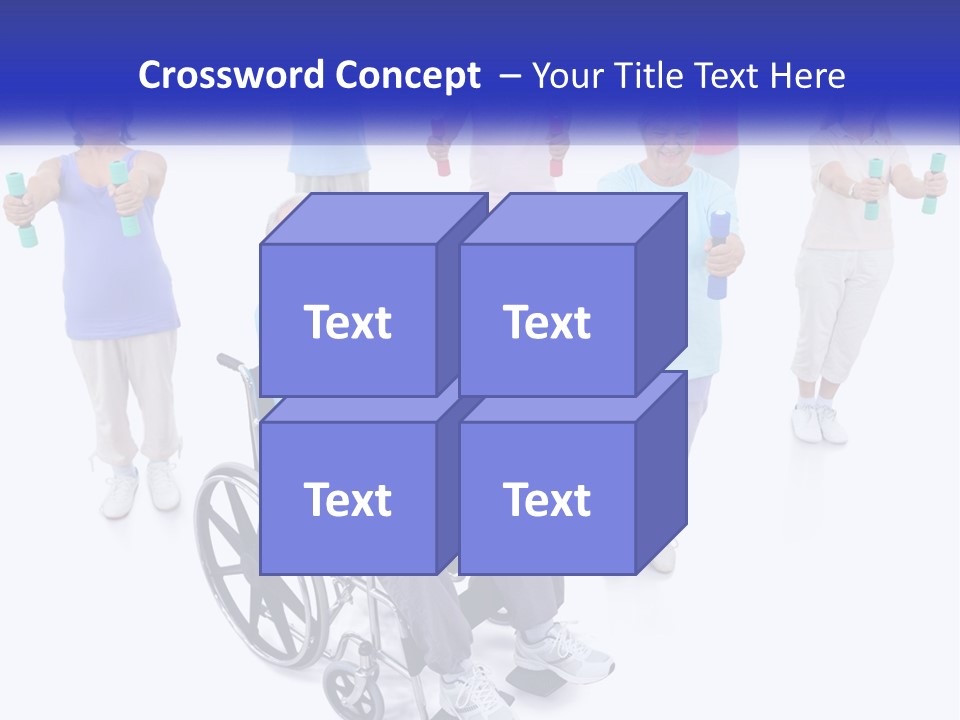A Man In A Wheel Chair Holding Dumbs PowerPoint Template
