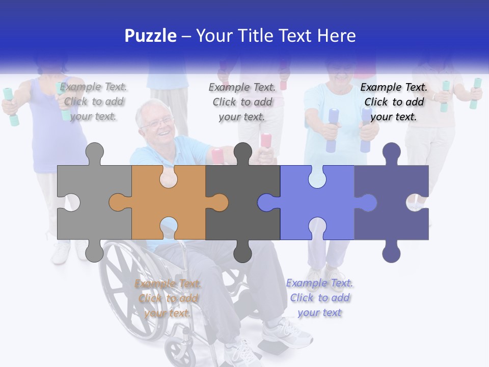 A Man In A Wheel Chair Holding Dumbs PowerPoint Template