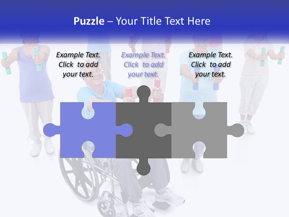 A Man In A Wheel Chair Holding Dumbs PowerPoint Template