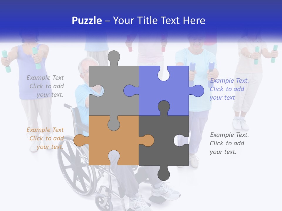 A Man In A Wheel Chair Holding Dumbs PowerPoint Template