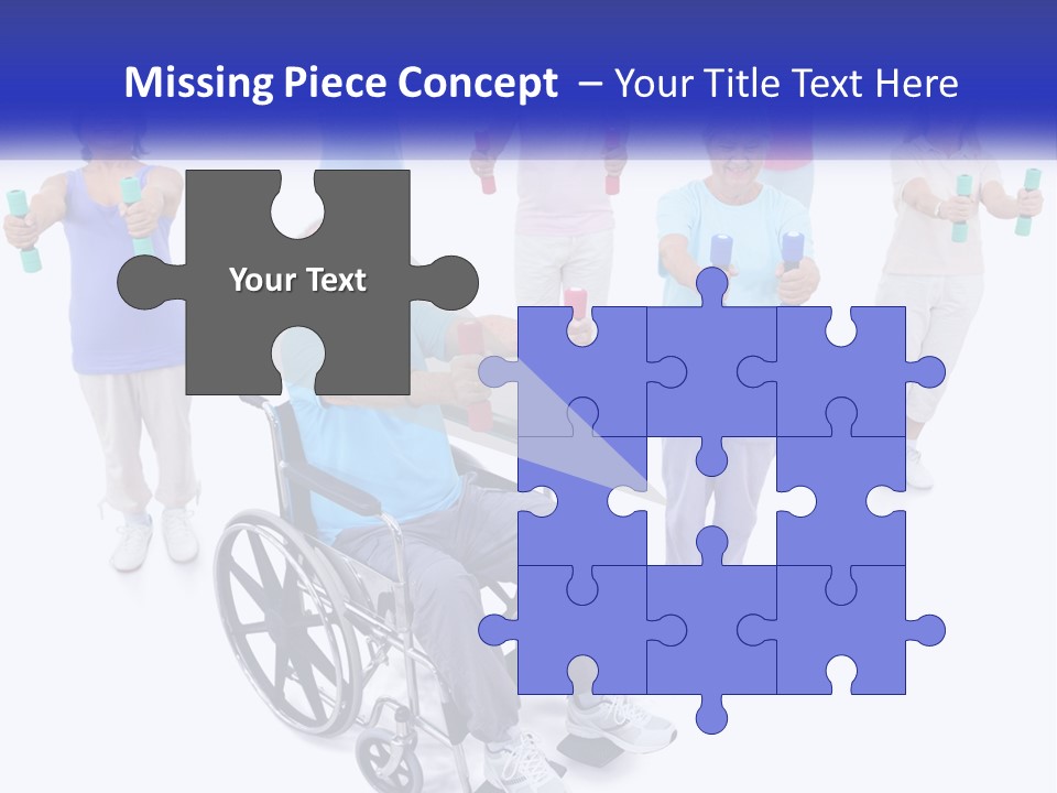 A Man In A Wheel Chair Holding Dumbs PowerPoint Template