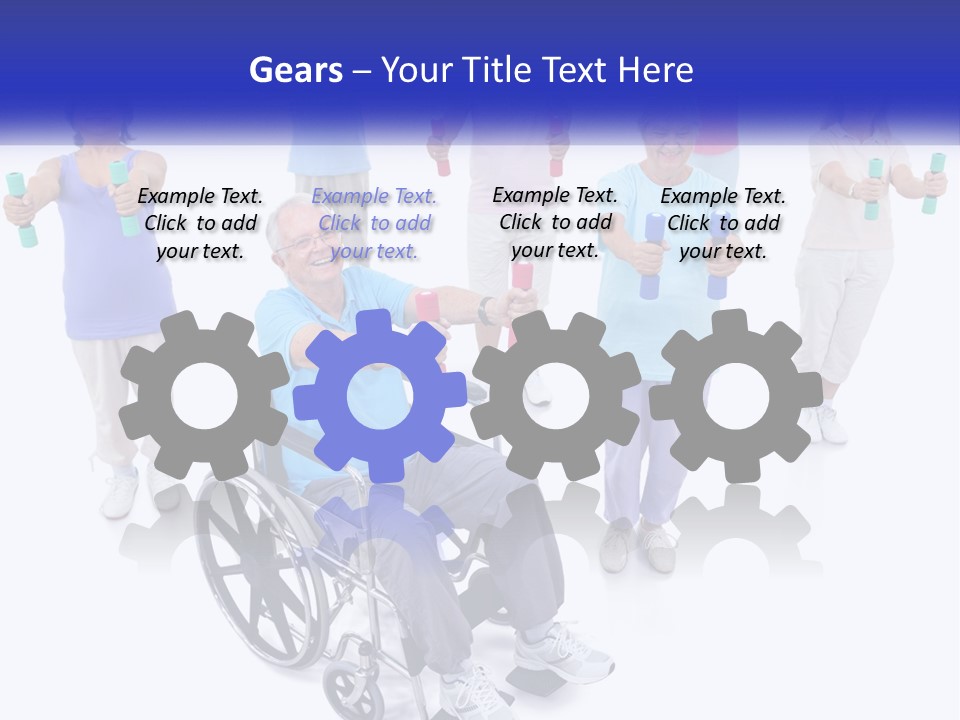 A Man In A Wheel Chair Holding Dumbs PowerPoint Template