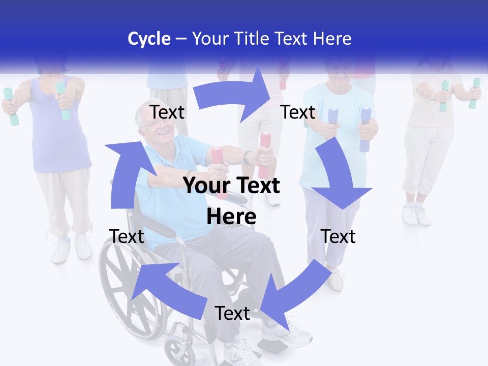 A Man In A Wheel Chair Holding Dumbs PowerPoint Template