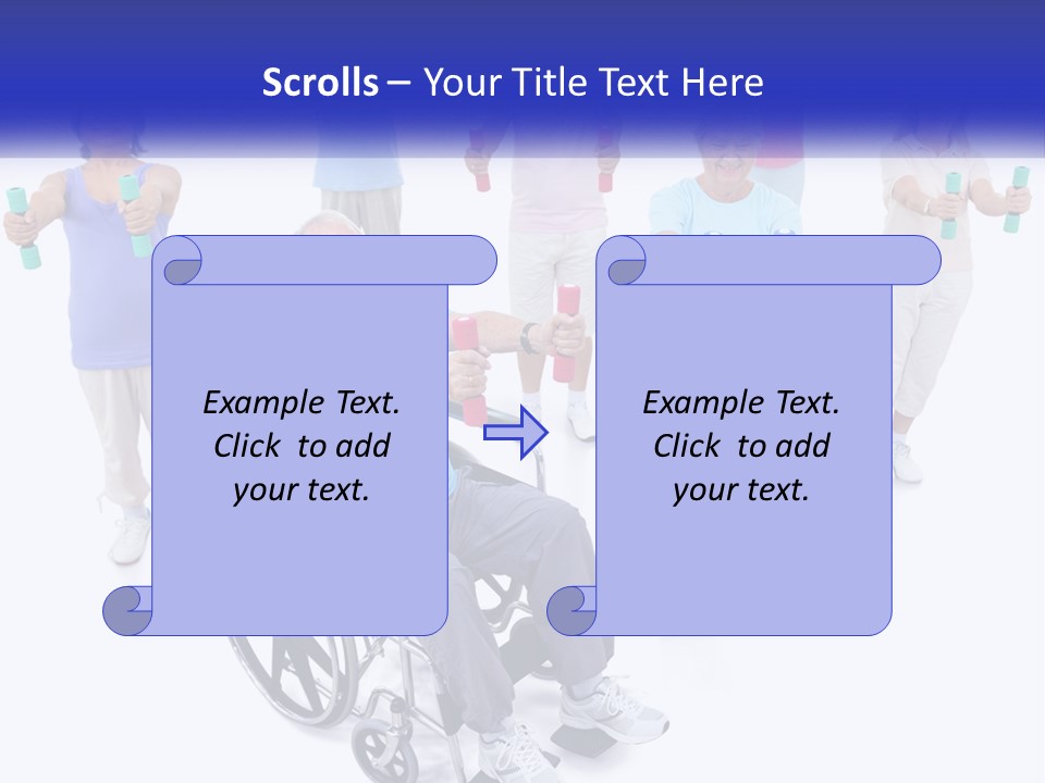 A Man In A Wheel Chair Holding Dumbs PowerPoint Template