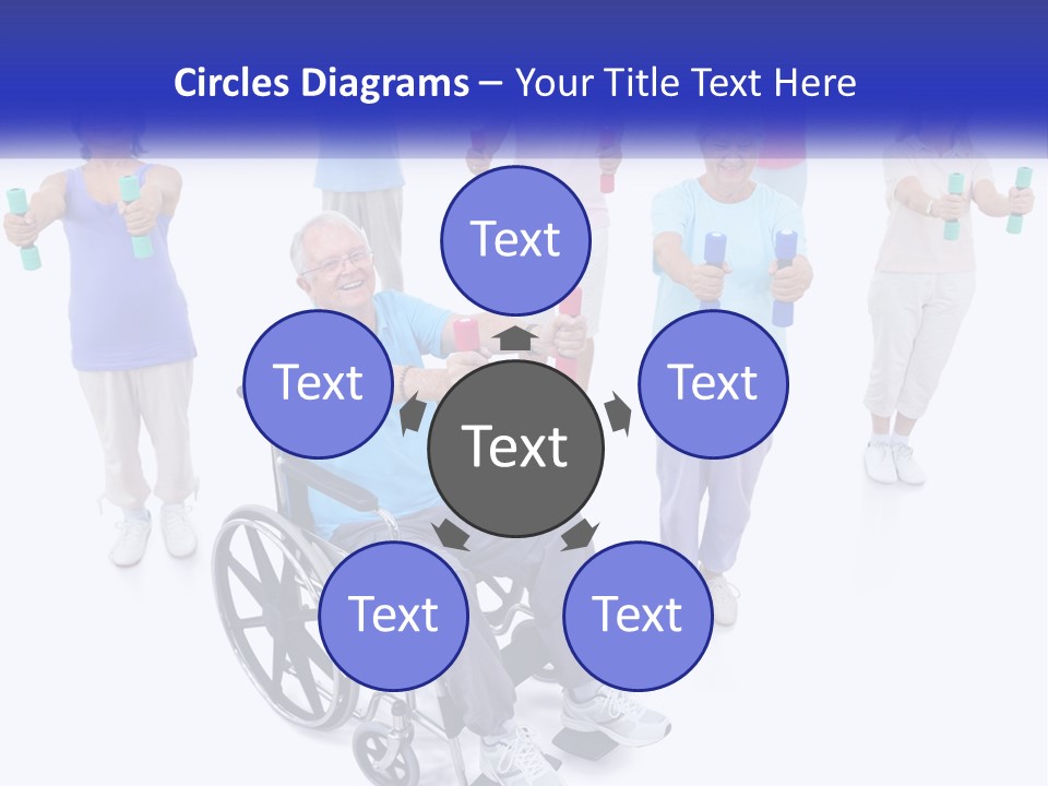 A Man In A Wheel Chair Holding Dumbs PowerPoint Template