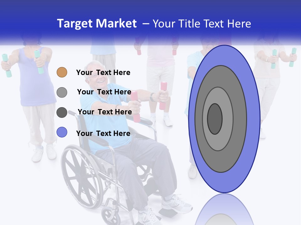 A Man In A Wheel Chair Holding Dumbs PowerPoint Template