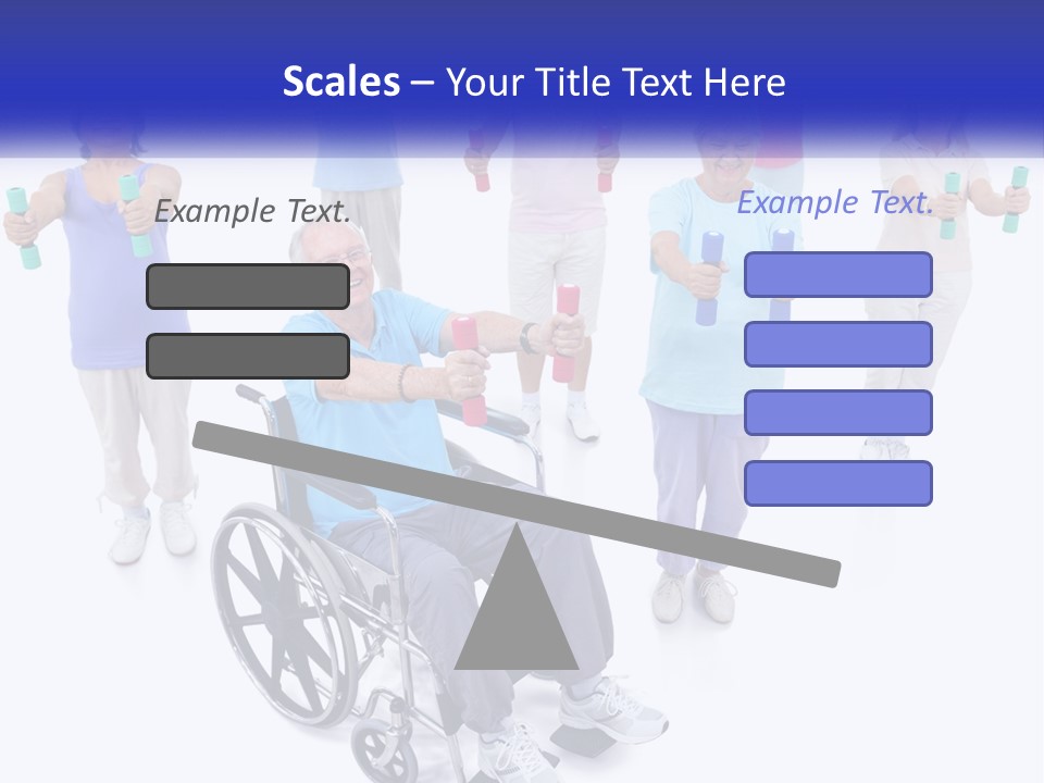 A Man In A Wheel Chair Holding Dumbs PowerPoint Template