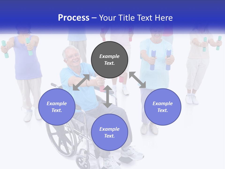 A Man In A Wheel Chair Holding Dumbs PowerPoint Template