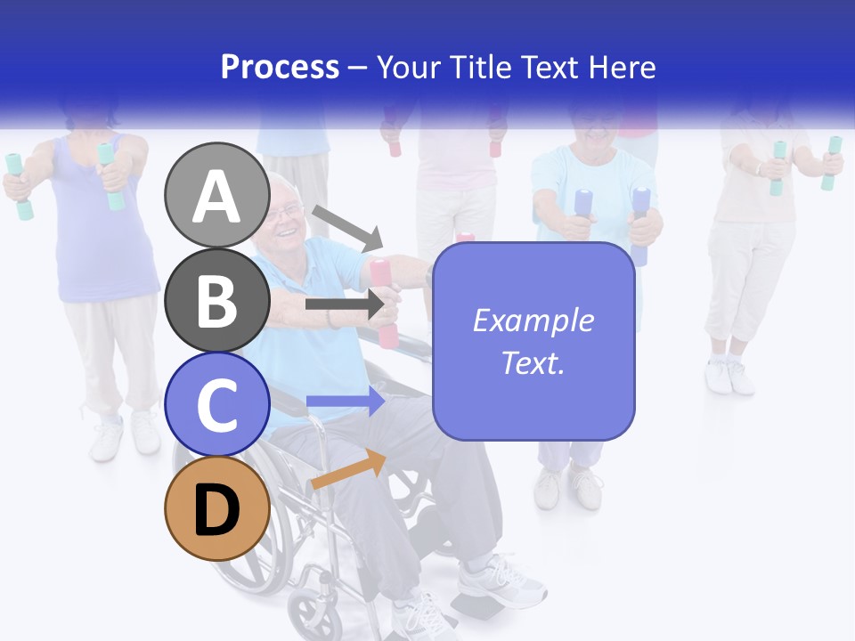 A Man In A Wheel Chair Holding Dumbs PowerPoint Template