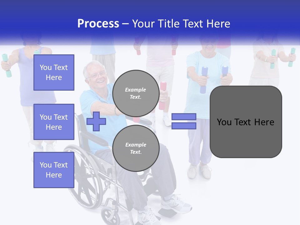 A Man In A Wheel Chair Holding Dumbs PowerPoint Template