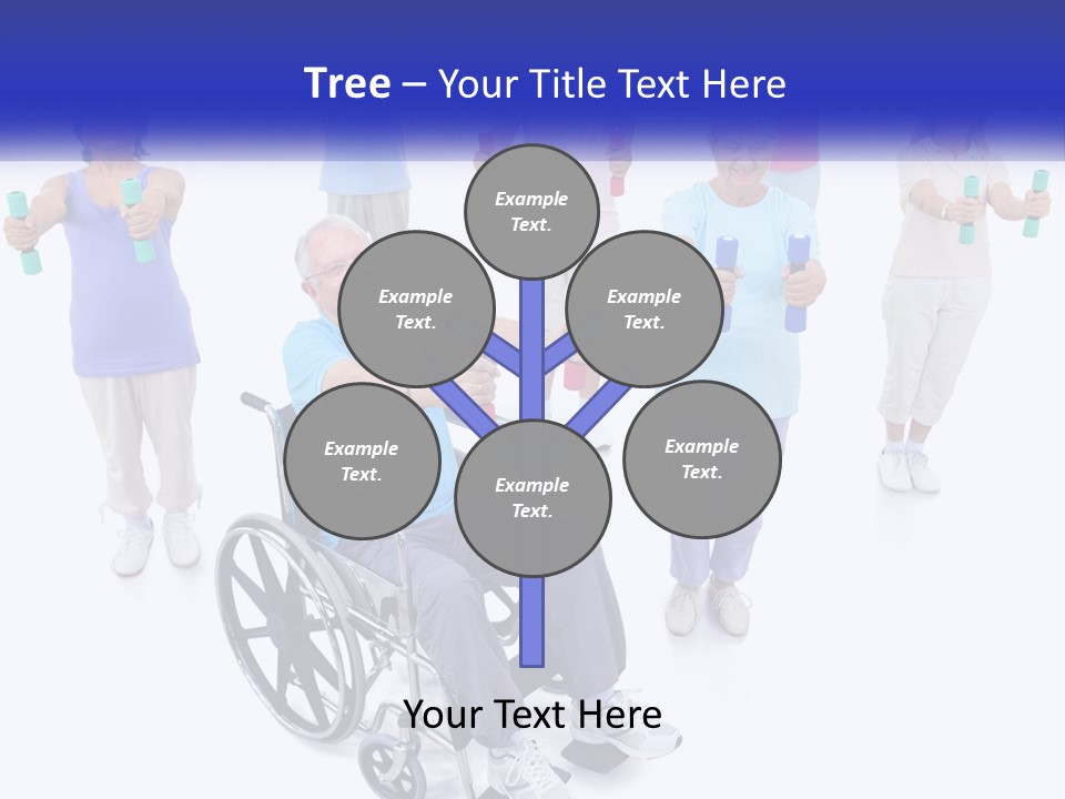 A Man In A Wheel Chair Holding Dumbs PowerPoint Template