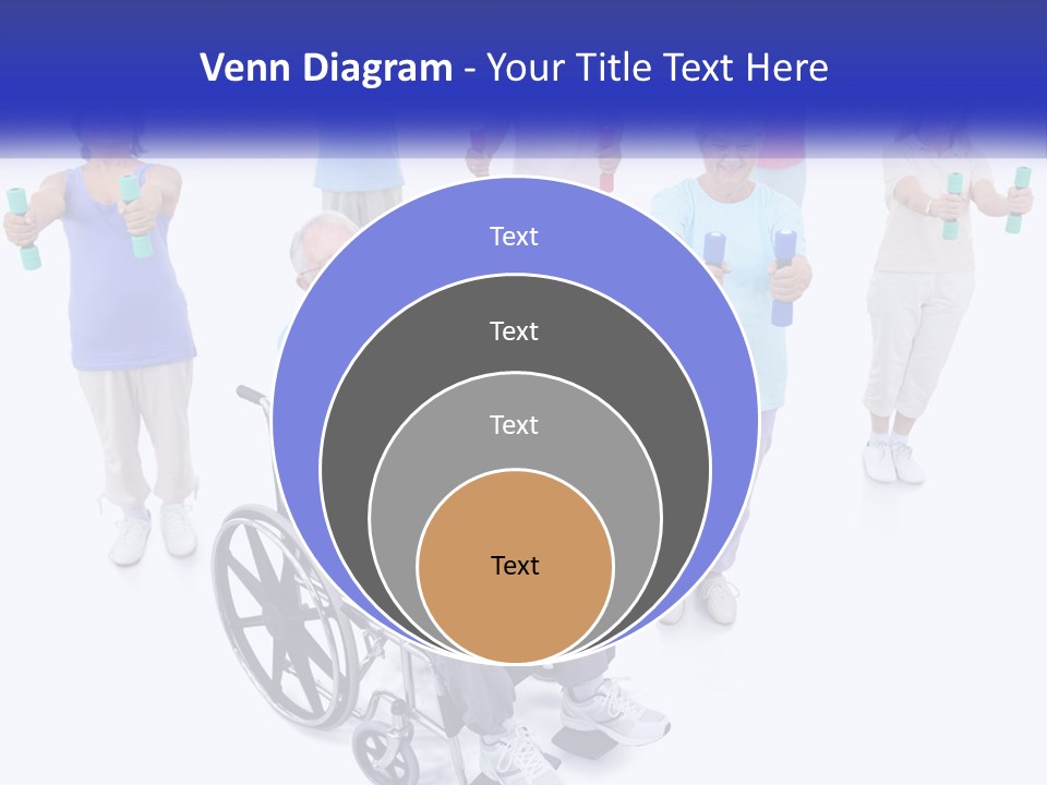 A Man In A Wheel Chair Holding Dumbs PowerPoint Template