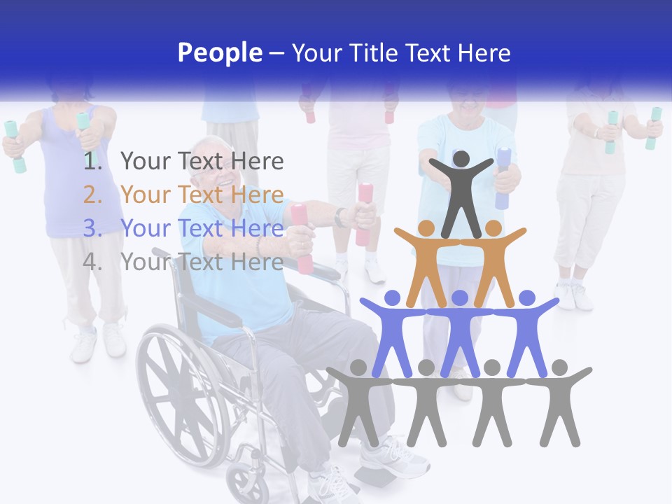 A Man In A Wheel Chair Holding Dumbs PowerPoint Template