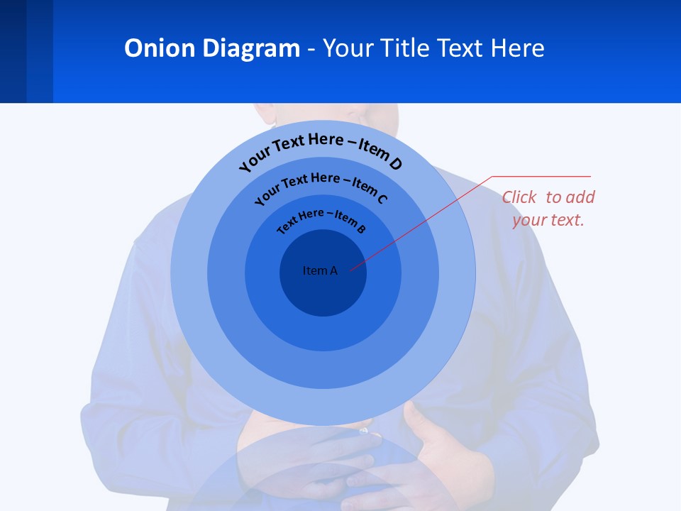 A Man In A Blue Shirt Is Holding A Blue Sign PowerPoint Template