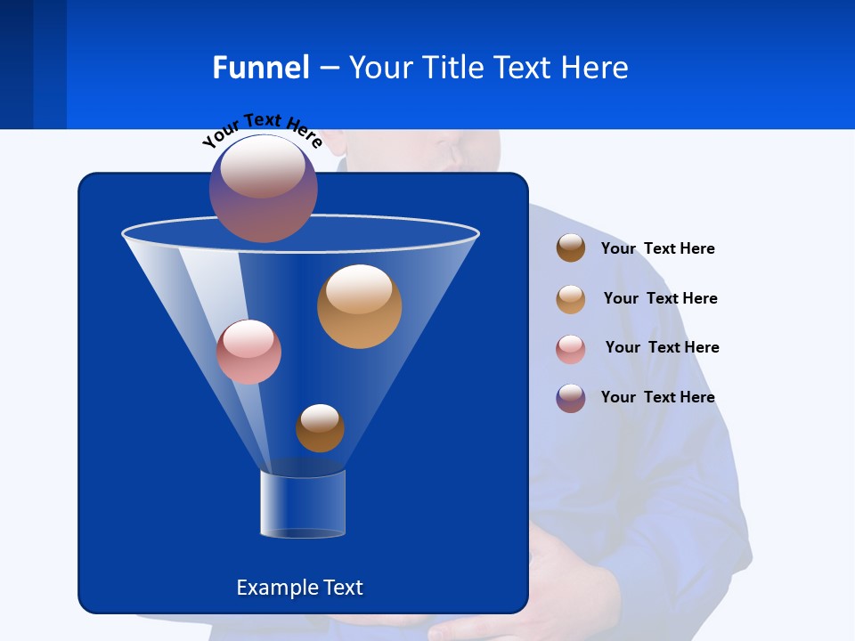 A Man In A Blue Shirt Is Holding A Blue Sign PowerPoint Template