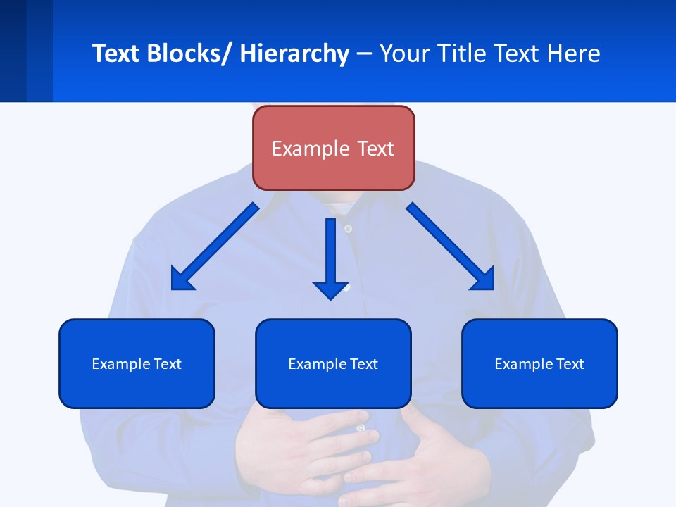 A Man In A Blue Shirt Is Holding A Blue Sign PowerPoint Template