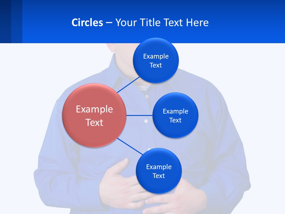 A Man In A Blue Shirt Is Holding A Blue Sign PowerPoint Template