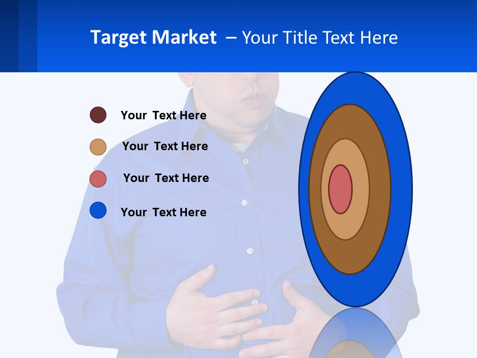 A Man In A Blue Shirt Is Holding A Blue Sign PowerPoint Template