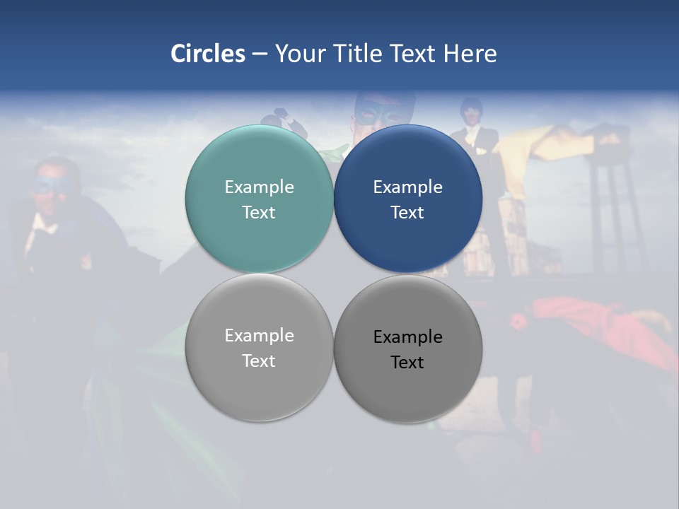 A Group Of People Dressed Up As Superheros PowerPoint Template