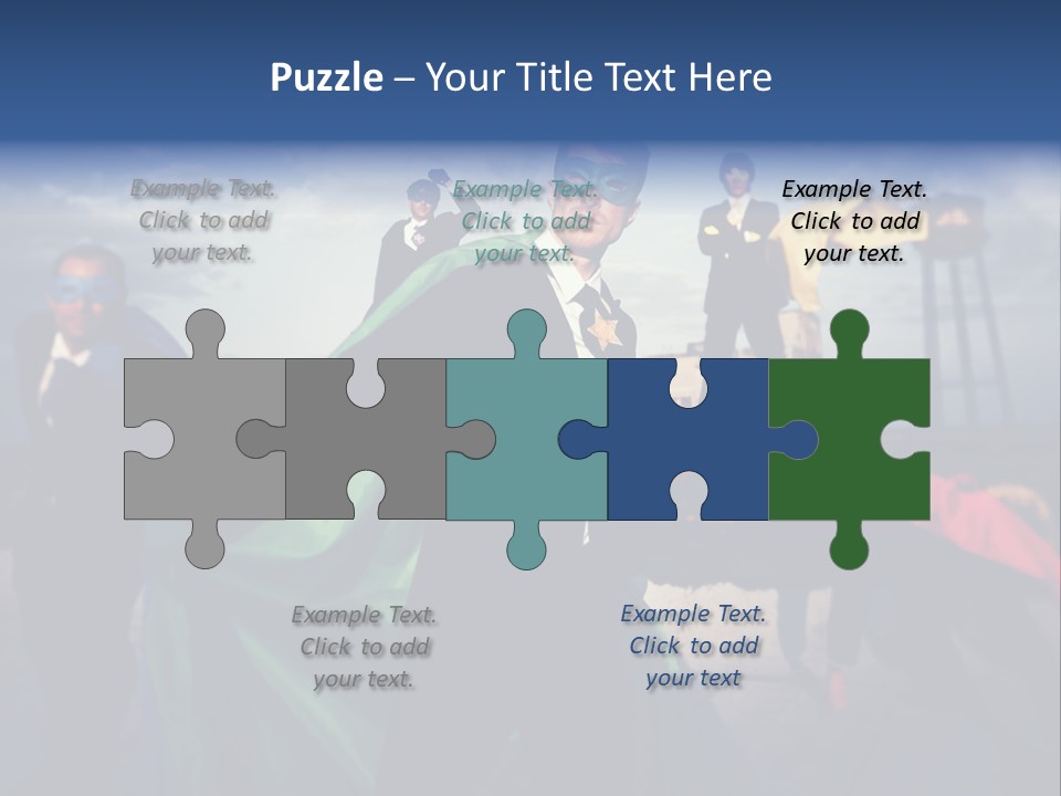 A Group Of People Dressed Up As Superheros PowerPoint Template