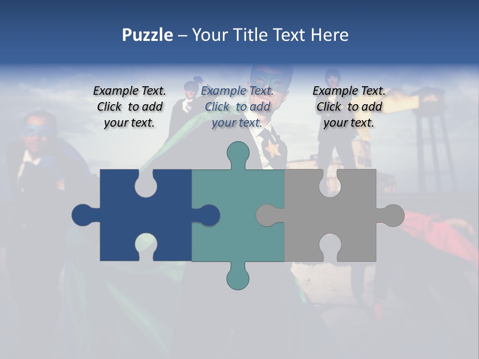 A Group Of People Dressed Up As Superheros PowerPoint Template