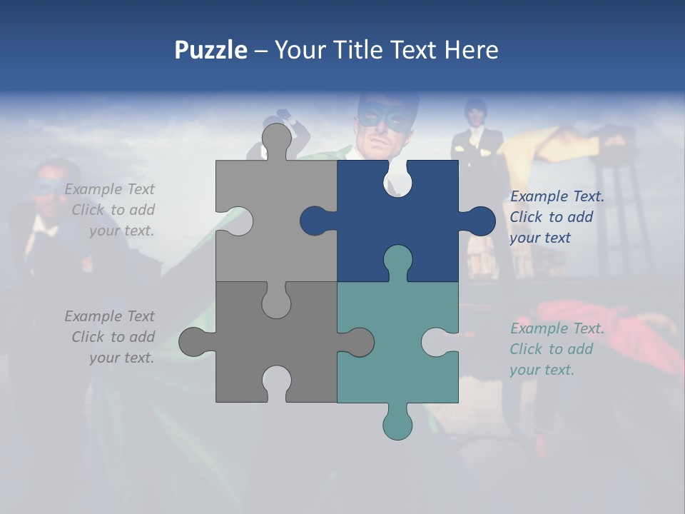 A Group Of People Dressed Up As Superheros PowerPoint Template