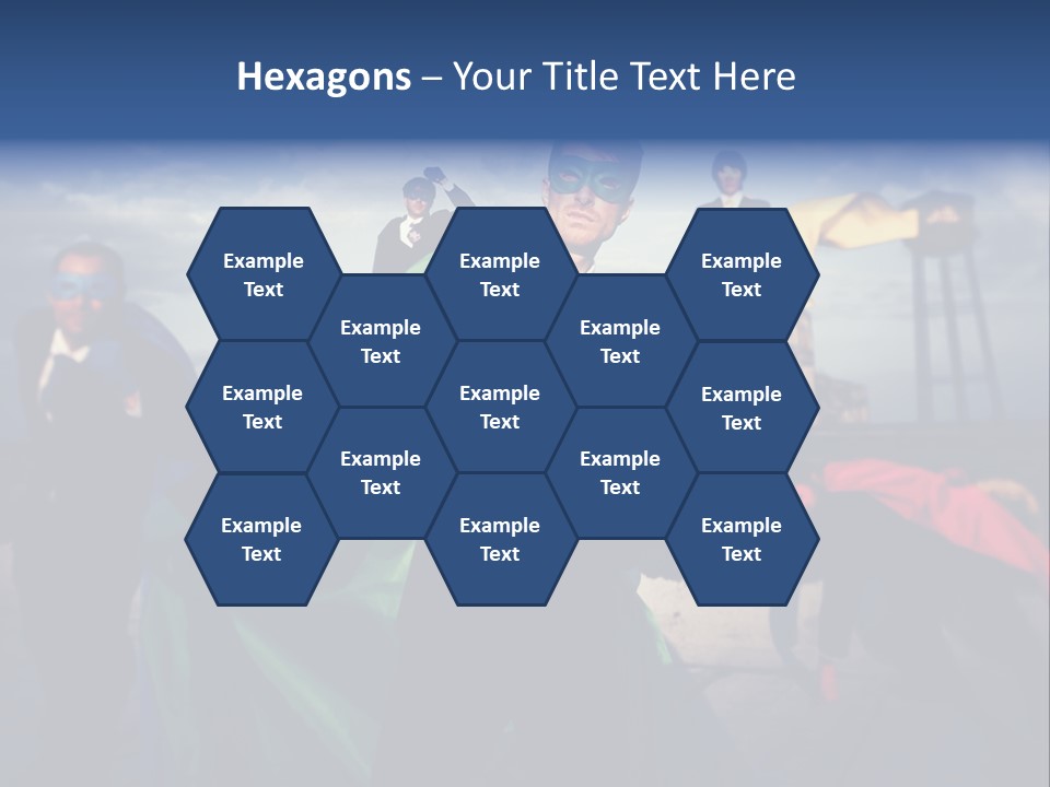 A Group Of People Dressed Up As Superheros PowerPoint Template