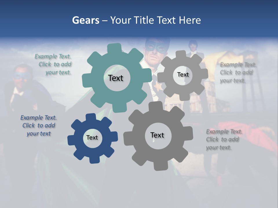 A Group Of People Dressed Up As Superheros PowerPoint Template