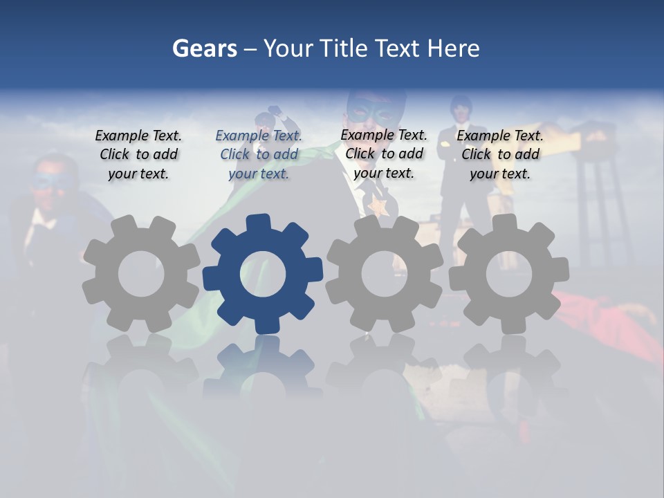 A Group Of People Dressed Up As Superheros PowerPoint Template