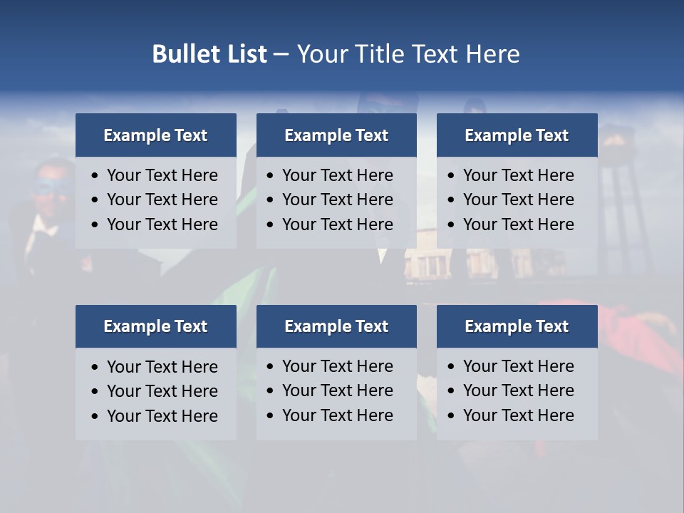 A Group Of People Dressed Up As Superheros PowerPoint Template