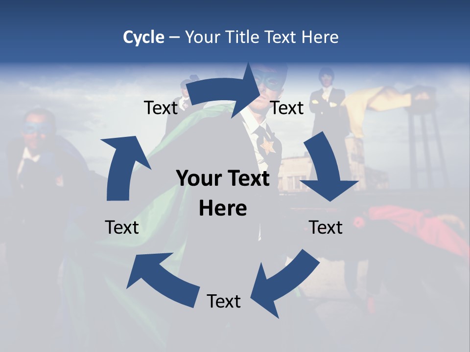 A Group Of People Dressed Up As Superheros PowerPoint Template