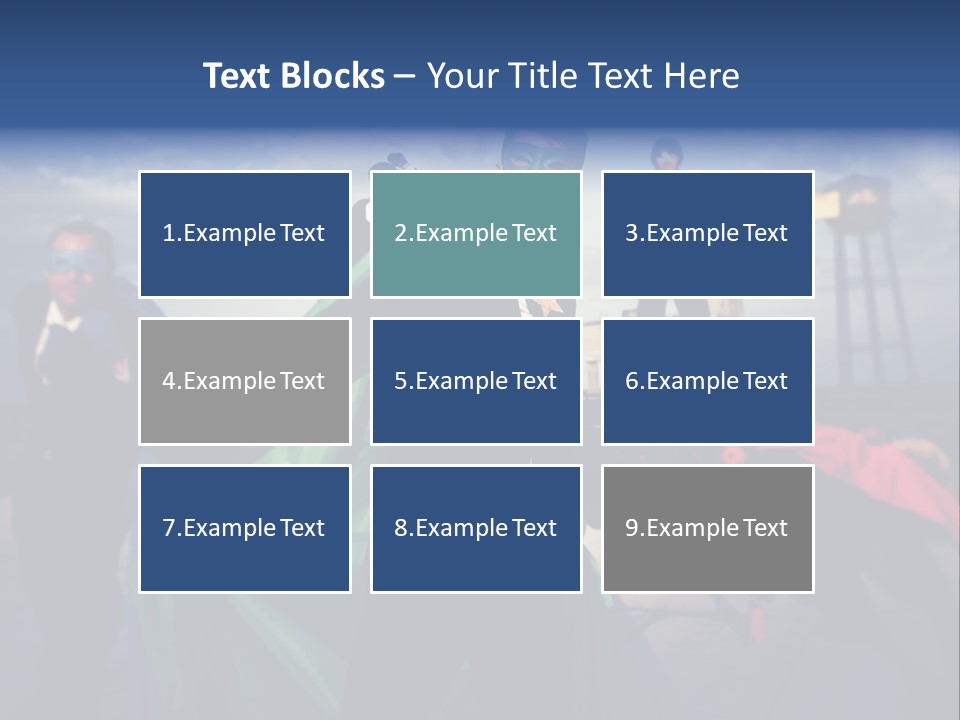 A Group Of People Dressed Up As Superheros PowerPoint Template