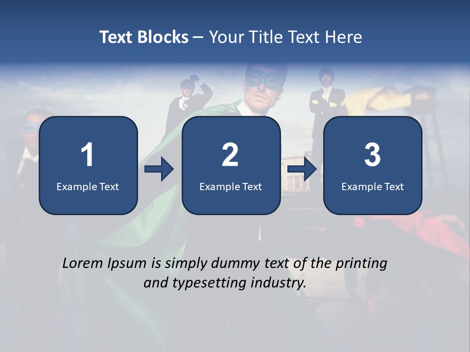 A Group Of People Dressed Up As Superheros PowerPoint Template