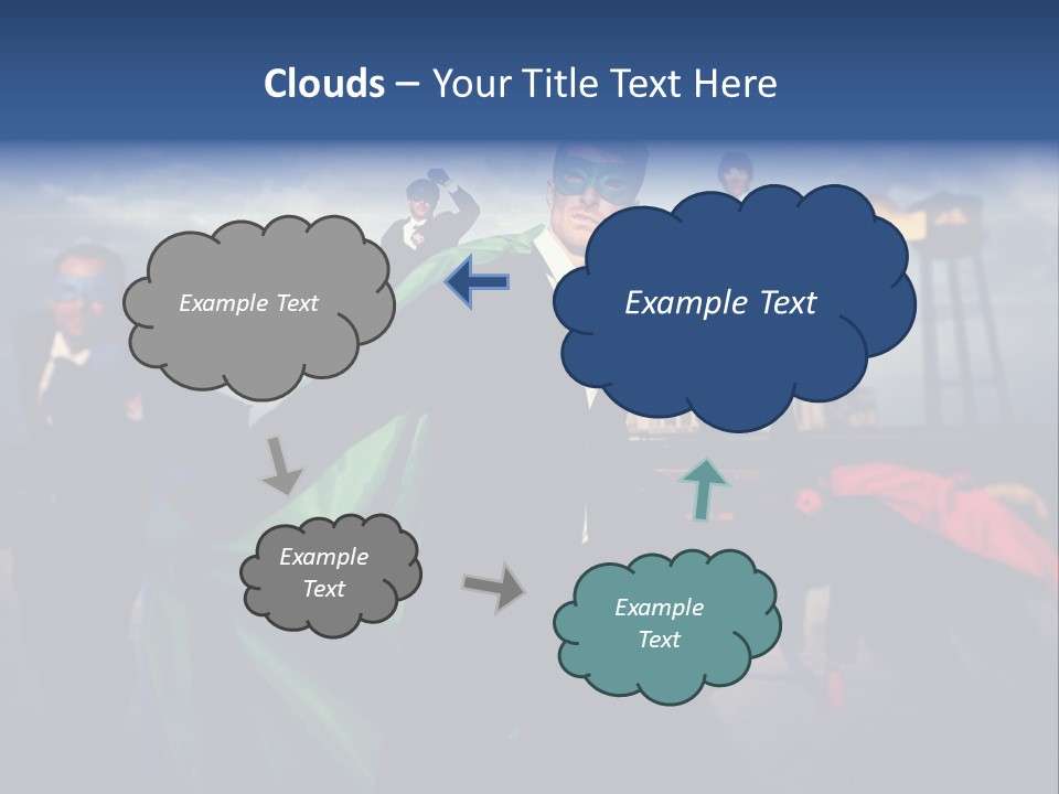 A Group Of People Dressed Up As Superheros PowerPoint Template