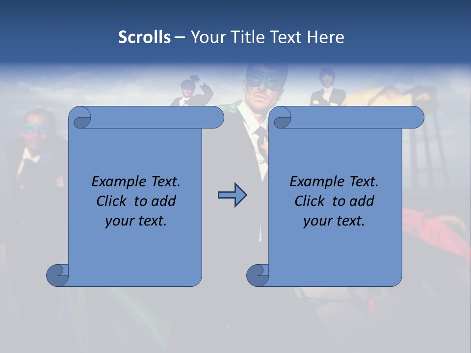 A Group Of People Dressed Up As Superheros PowerPoint Template