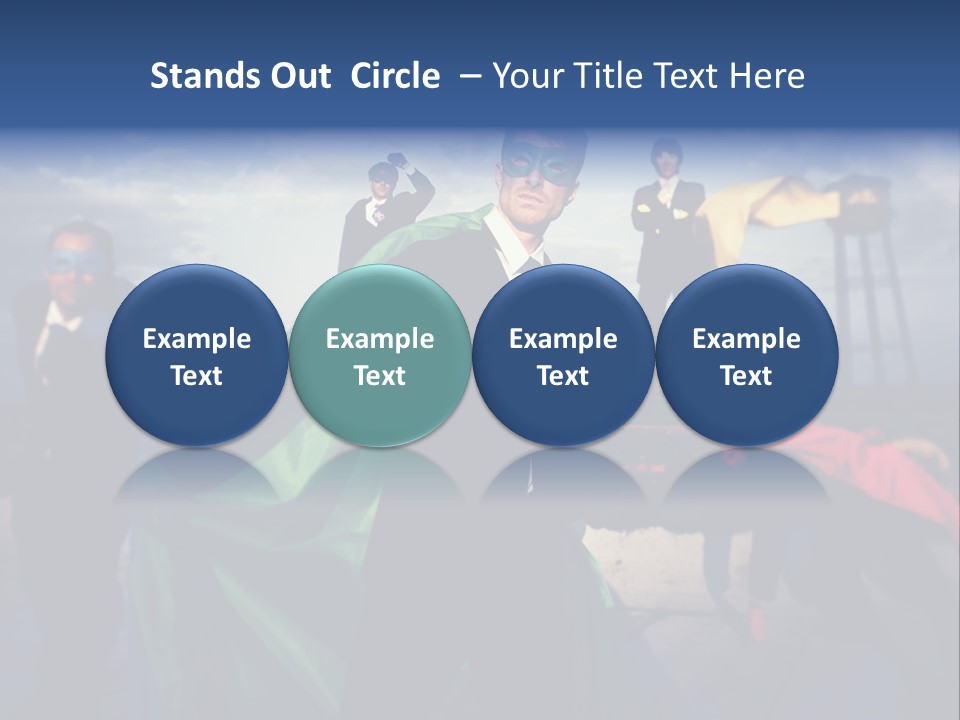 A Group Of People Dressed Up As Superheros PowerPoint Template