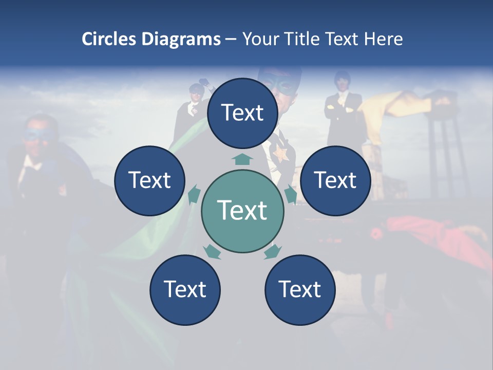 A Group Of People Dressed Up As Superheros PowerPoint Template