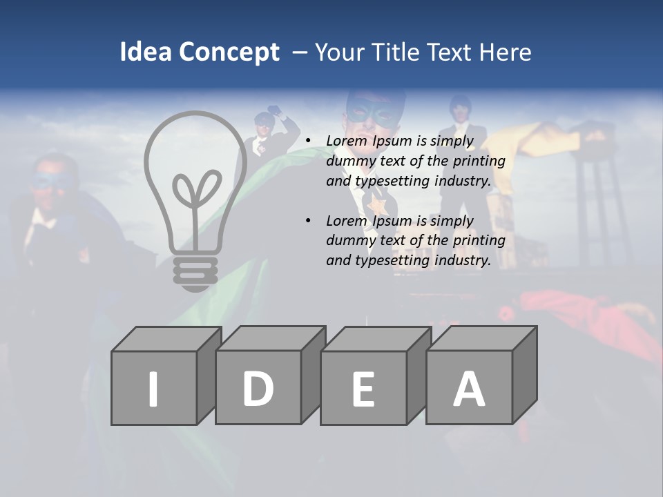 A Group Of People Dressed Up As Superheros PowerPoint Template