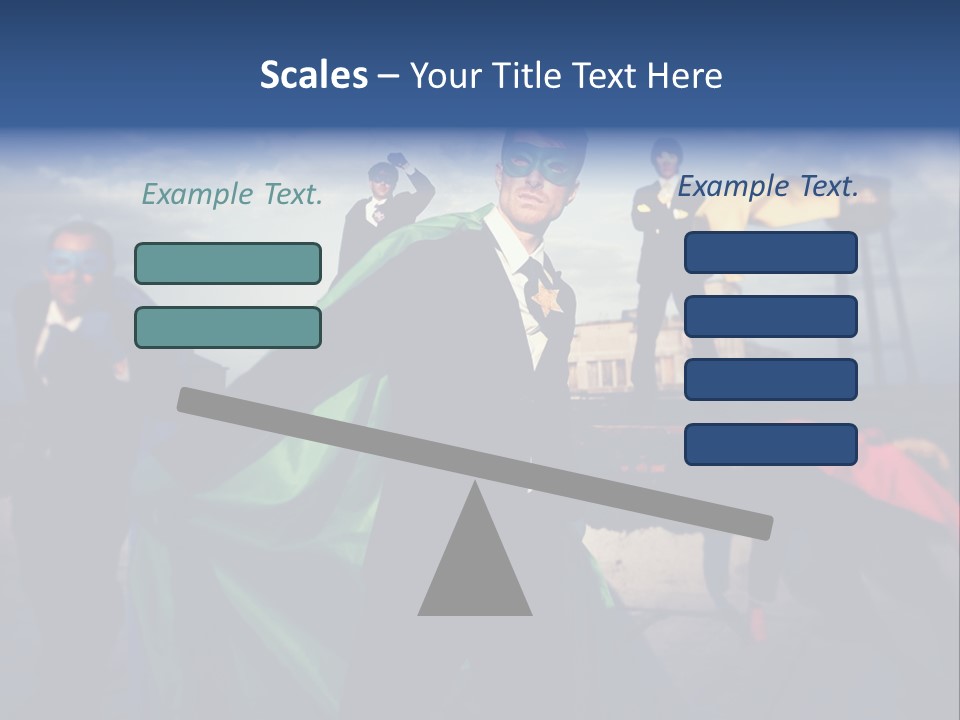 A Group Of People Dressed Up As Superheros PowerPoint Template