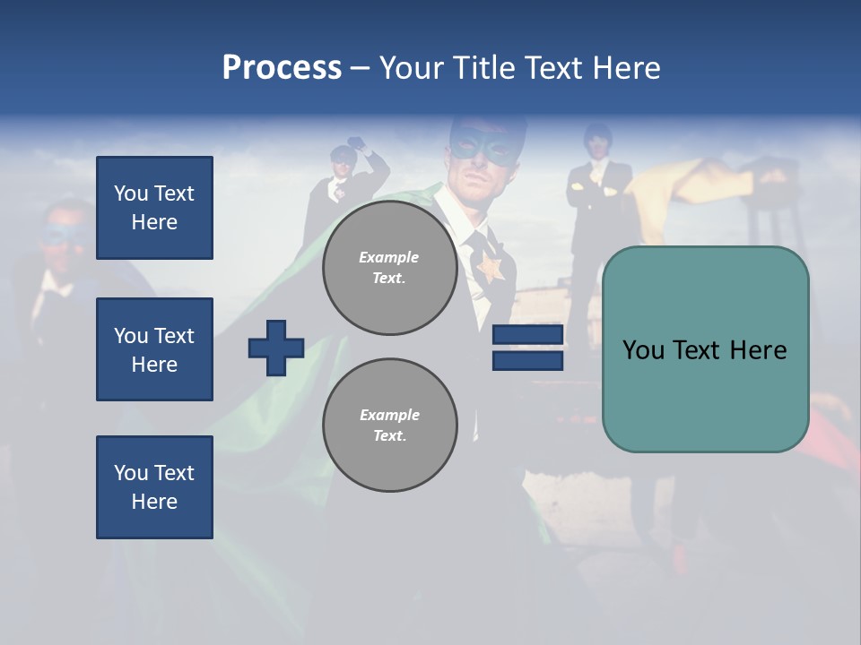 A Group Of People Dressed Up As Superheros PowerPoint Template