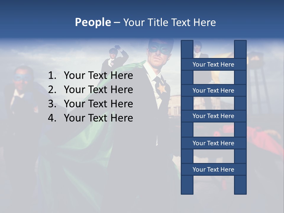 A Group Of People Dressed Up As Superheros PowerPoint Template