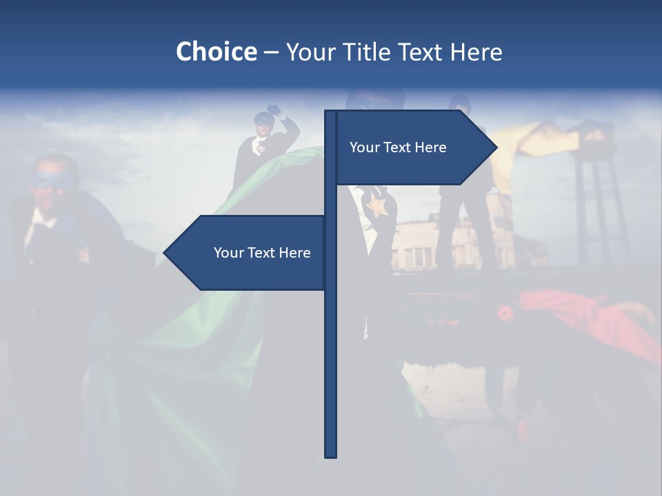A Group Of People Dressed Up As Superheros PowerPoint Template