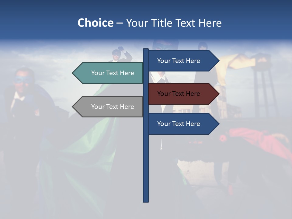 A Group Of People Dressed Up As Superheros PowerPoint Template