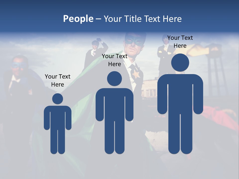 A Group Of People Dressed Up As Superheros PowerPoint Template