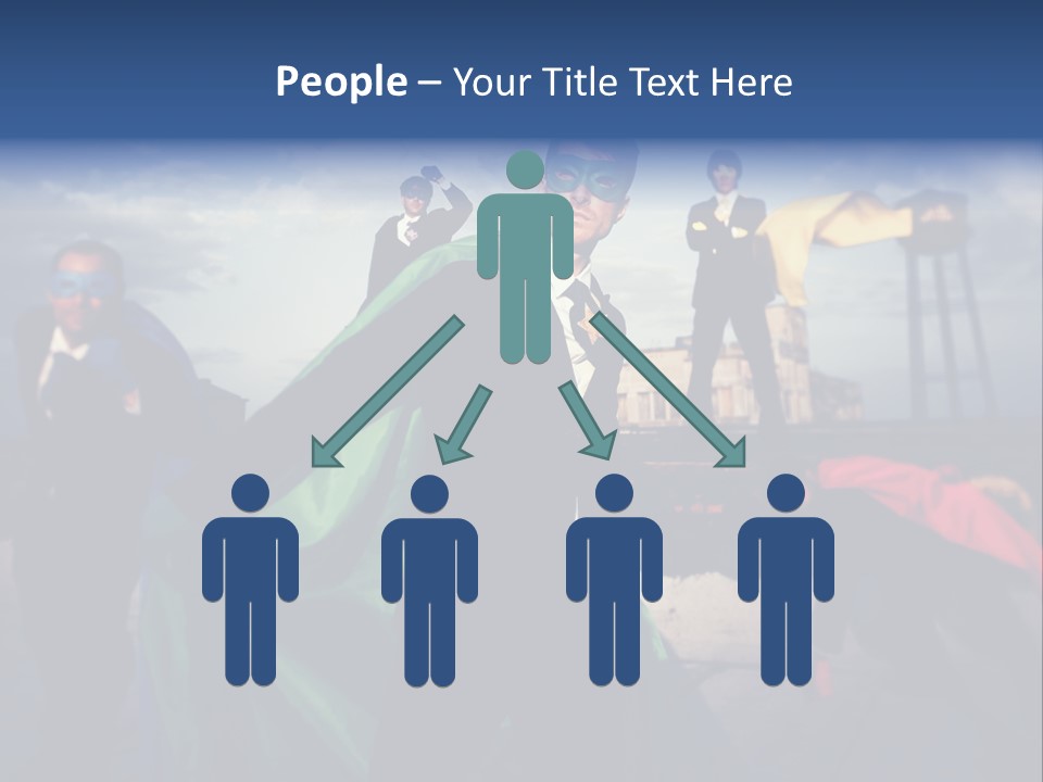 A Group Of People Dressed Up As Superheros PowerPoint Template