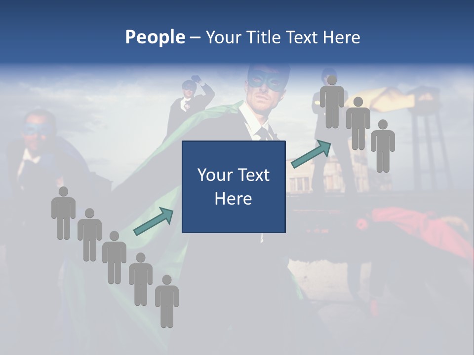 A Group Of People Dressed Up As Superheros PowerPoint Template