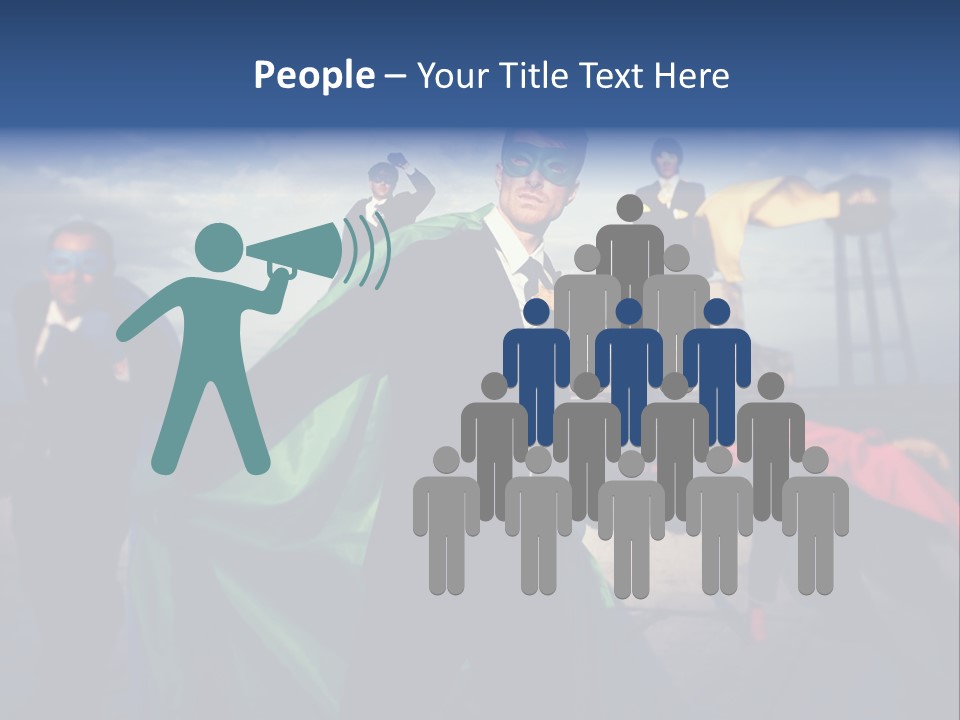 A Group Of People Dressed Up As Superheros PowerPoint Template