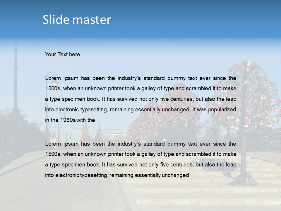 A Bunch Of Lights That Are On Some Steps PowerPoint Template