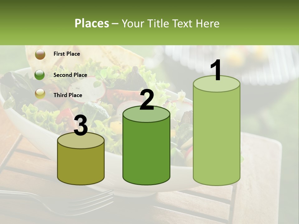A Bowl Of Salad With Tortilla Chips On The Side PowerPoint Template