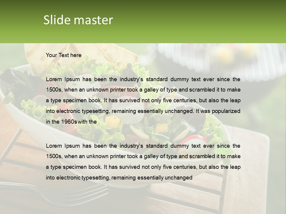 A Bowl Of Salad With Tortilla Chips On The Side PowerPoint Template